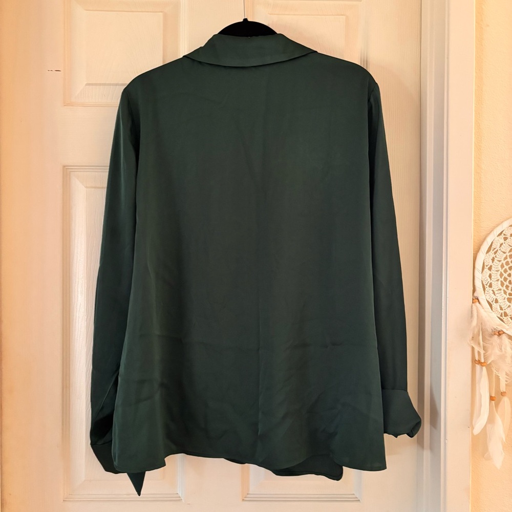 Womens Crossover Wrap LS Blouse - Picture 6 of 6
